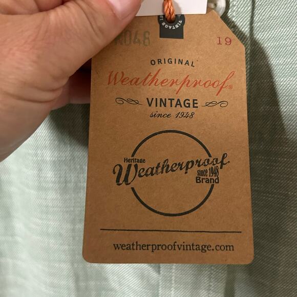 Weatherproof Country Twill Green Short Sleeve Button Down Shirt M Medium New - Picture 11 of 11